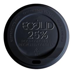 Eco-Products - EP-HL16-BR - 10-20 oz Black EcoLid® Recycled Content Hot Cup Lids image