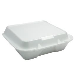 Genpak - SN200VW-H-0183400 - 9 in x 9 in x 3 in 1- Compartment Styrofoam Clamshell image