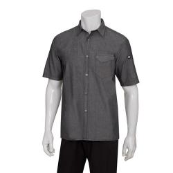 Chef Works - SKS002-BLK-M - Black Detroit Short-Sleeve Denim Shirt (M) image