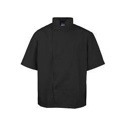 KNG - 2578BLK3XL - 3XL Lightweight Short Sleeve Black Chef Coat image