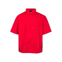 KNG - 2578REDL - Lg Lightweight Short Sleeve Red Chef Coat image