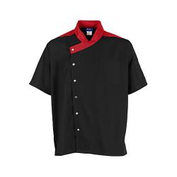 KNG - 2779BKRD3XL - 3XL Lightweight Uptown Black and Red Chef Coat image