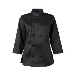 KNG - 1874M - Medium Women's Black 3/4 Sleeve Chef Coat image