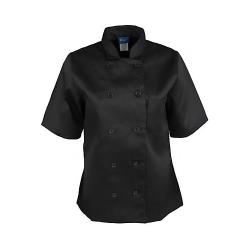 KNG - 1875M - Medium Women's Black Short Sleeve Chef Coat image