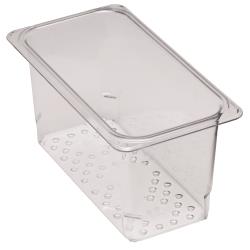 Cambro - 35CLRCW135 - 1/3 Size 5 in Clear Camwear® Colander Food Pan image