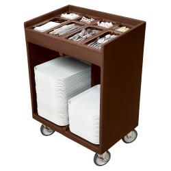 Cambro - TC1418131 - 32 in X 21 in Brown Tray and Silver Cart image
