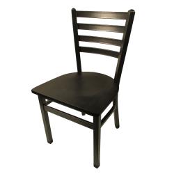 Oak Street Mfg. - SL2160P-SV-WB - Ladderback Chair w/Black Wood Seat & Silvervein Frame image