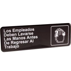 Vollrath - 4531 - 3 in x 9 in Spanish Wash Hands Sign image