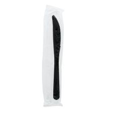 6 1/2 in Wrapped Black Disposable Plastic Knives