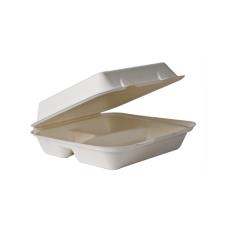 8 in 3-Compartment Bagasse Clamshells