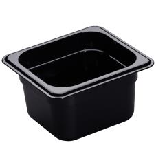 1/6 Size 4 in Black H-Pan™ High Heat Food Pan