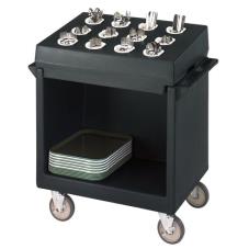 38 in X 23 in Black Tray and Dish Cart