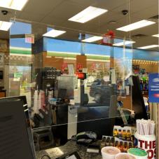 36 in x 24 in Hanging Easy Shield™ Polycarbonate Cashier Barrier