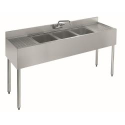 Krowne - 18-53C - 60 in Three Compartment Bar Sink With Drainboards image