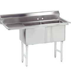 Advance Tabco - FC-2-1818-18L-X - 18 in x 18 in x 14 in 2 Compartment Sink w/ Left Drainboard image