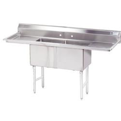 Advance Tabco - FC-2-1818-18RL-X - 18 in x 18 in x 14 in 2 Compartment Sink w/ Left and Right Drainboards image