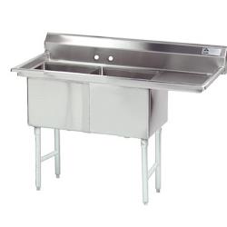 Advance Tabco - FC-2-1824-24R-X - 18 in x 24 in x 14 in 2 Compartment Sink w/ Right Drainboard image