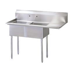 Turbo Air - TSA-2-R1 - 57 in Two Compartment Sink w/ 18 in Right Drainboard image