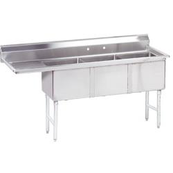 Advance Tabco - FC-3-1620-18L-X - 16 in x 20 in x 14 in 3 Compartment Sink w/ Left Drainboard image