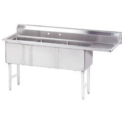 Advance Tabco - FC-3-1818-18R-X - 18 in x 18 in x 14 in 3 Compartment Sink w/ Right Drainboard image