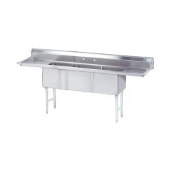 Advance Tabco - FC-3-1824-18RL-X - 18 in x 24 in x 14 in 3 Compartment Sink w/ Left and Right Drainboards image