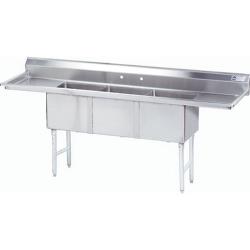 Advance Tabco - FC-3-2028-24RL-X - 20 in x 28 in x 14 in 3 Compartment Sink w/ Left and Right Drainboards image
