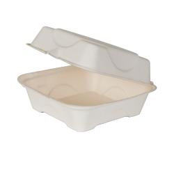Eco-Products - EP-HC6-PKNFA - 6 in x 6 in x 3 in Bagasse Clamshells image