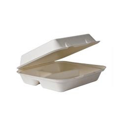 Eco-Products - EP-HC93NFA - 9 in 3-Compartment Bagasse Clamshells image