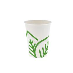 AmerCare - W-HC-12 - 12 oz PLA Lined Compostable White Hot Cup image