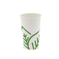 AmerCare - W-HC-16 - 16 oz PLA Lined Compostable White Hot Cup image