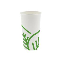 AmerCare - W-HC-20 - 20 oz PLA Lined Compostable White Hot Cup image