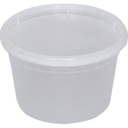 International Tableware - TG-PC-16 - 16 oz Plastic Soup/Deli Container with Lid image