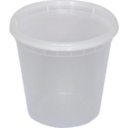 International Tableware - TG-PC-24 - 24 oz Plastic Soup/Deli Container with Lid image
