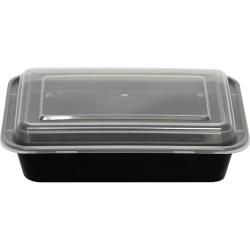 International Tableware - TG-PP-38 - 38 oz Plastic Rectangle To Go Container with Lid image