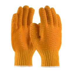 PIP - 39-3013/L - Large Orange Polyester Gloves w/ Criss Cross PVC Coating image