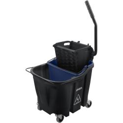Carlisle - 9690403 - OmniFit™ Black Mop Bucket Combo with Side Press Wringer and Soiled Water Insert image