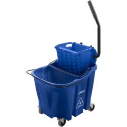 Carlisle - 9690414 - OmniFit™ Blue Mop Bucket Combo with Side Press Wringer and Soiled Water Insert image