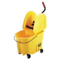 Rubbermaid - FG757788YEL - 35 qt Yellow WaveBrake® Down Press Wringer and Mop Bucket Combo image