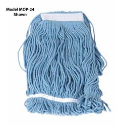 Winco - MOP-32 - 32 Oz Blue Looped End Mop Head image