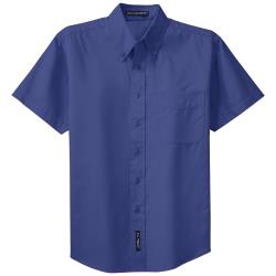 KNG - 1170MDB3XL - 3XL Mediterranean Blue Men's Short Sleeve Dress Shirt image