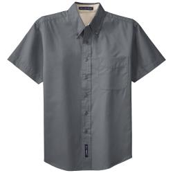 KNG - 1170STGM - Med Steel Grey Men's Short Sleeve Dress Shirt image