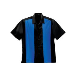 KNG - 2288BKRY3XL - 3XL Black and Royal Blue Men's Retro Dress Shirt image