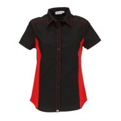 Chef Works - CSWC-BRM-2XL - Women's Cool Vent Black/Red Shirt (2XL) image