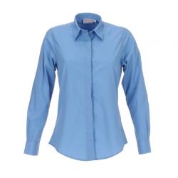 Chef Works - W100-FRB-L - Women's French Blue Dress Shirt (L) image