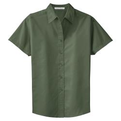 KNG - 1182CLV3XL - 3XL Clover Green Women's Short Sleeve Dress Shirt image