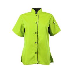 KNG - 2127LMSLS - Small Women's Active Lime Green and Slate Chef Shirt image
