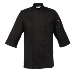 Chef Works - JLCL-BLK - (L) Black 3/4 Sleeve Coat image