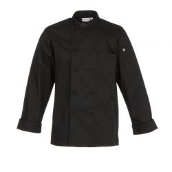 Chef Works - JLLS-BLK-S - Small Black Calgary Cool Vent Chef Coat image