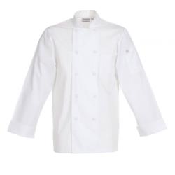Chef Works - JLLS-WHT-M - Medium White Calgary Cool Vent Chef Coat image