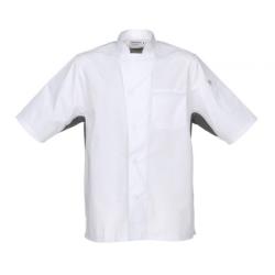Chef Works - VSSS-WGC-M - Medium White Valais V-Series Chef Coat image